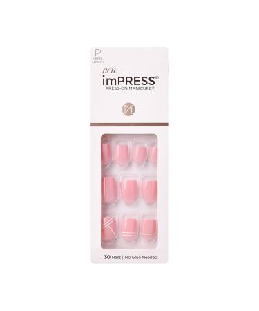 KISS imPRESS Press-On Nails Petite Length Glue On Nails Manicure Set   Timeless Day   30 Chip-Proof  Smudge-Proof Fake Nails 1 Count (Pack of 1)