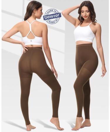 Beister Medical Compression Stockings for Women & Men - 20-30 mmHg Opaque Toe-Free Support Pants for Varicose Veins & Edema - Brown 3XL - Buy Online on GoSupps.com