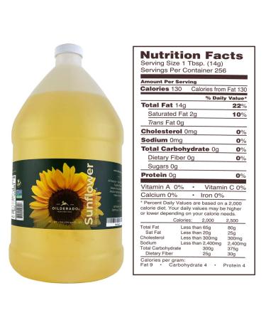 Oilderado Sunflower Oil - Non-GMO Certified, High-Heat Cooking Oil for Dressings, Marinades, and Frying - 1 Gallon - Buy Online on GoSupps.com