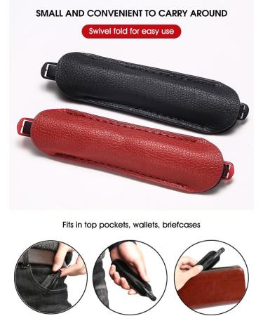 Vevesmundo Blue Light Filter Folding Reading Glasses with Case - Compact Mini Eyewear +1.0 to +4.0 - Stylish Black with Leather Bag - Buy Online on GoSupps.com