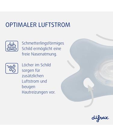 Buy Difrax Natural Silicone Baby Pacifiers 0-6 Months - 2 Set - BPA-Free Optimal Air Supply Light Blue & Gray - International Shipping Available - Buy Online on GoSupps.com