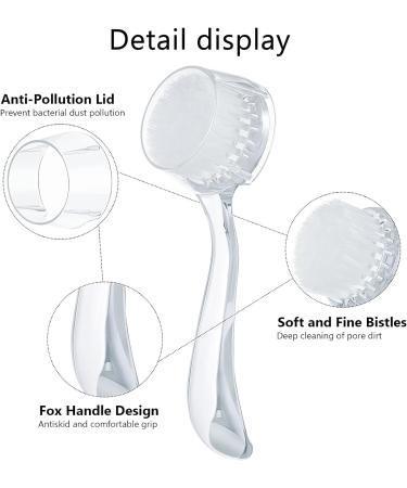 3-Piece Acrylic Handled Face Brush Set for Gentle Exfoliation and Makeup Removal - Buy Online on GoSupps.com