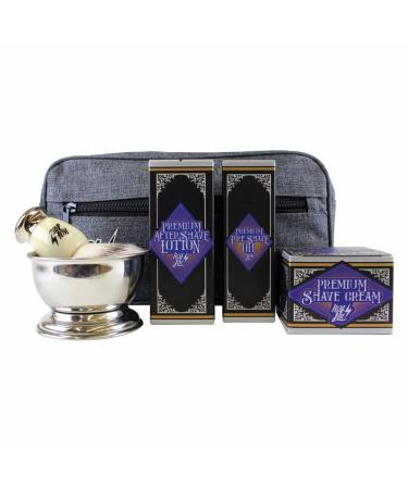 Hey Joe Shaving Survival Set Deluxe Pro |Shaving set includes: first aid oil shaving cream after shave shaving brush bowl and gift bag