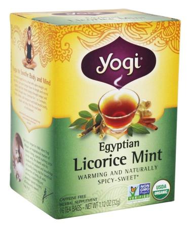 Yogi Tea Egyptian Licorice Mint Caffeine Free 16 Tea Bags 1.12 oz (32 g)