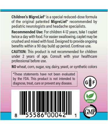 Children's MigreLief - Pediatric Migraine Support Caplets - 60 Count - Buy Online on GoSupps.com