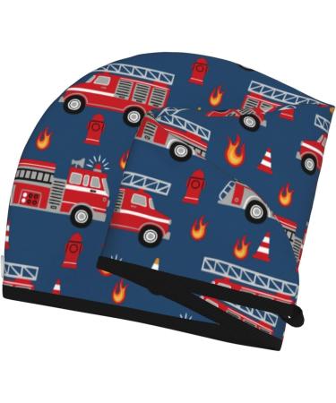 Hair Towel Wrap - Quick Drying Turban with Button | Fire Truck Design | Perfect for Fast Hair Drying - Buy Online on GoSupps.com