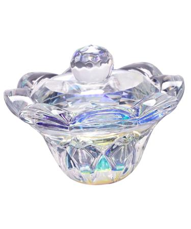 Beaupretty Nail Supply crystal cup liquid cup monomer container cup with lid dipping dish cleaning acrylic dappen dish dish plate Glass Manicure Clear Dish