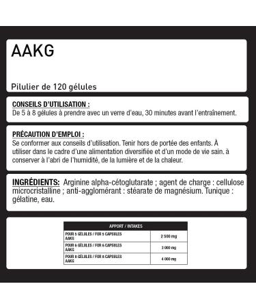 ARGININE MUSCULATION - L-ARGININE ALPHA-KETOGLUTARATE Capsules AAKG 2500 - Special Intense and Effective Sports Training - French Laboratory Eric Favre - Buy Online on GoSupps.com