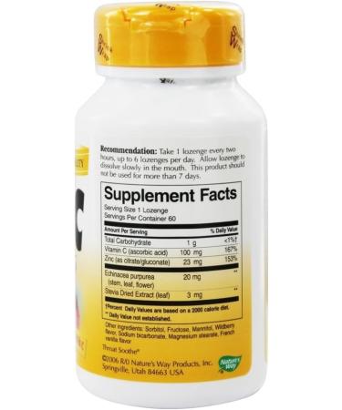 Natures Way Zinc Lozenges 60 CT - Immune Support Supplement - Buy Online on GoSupps.com