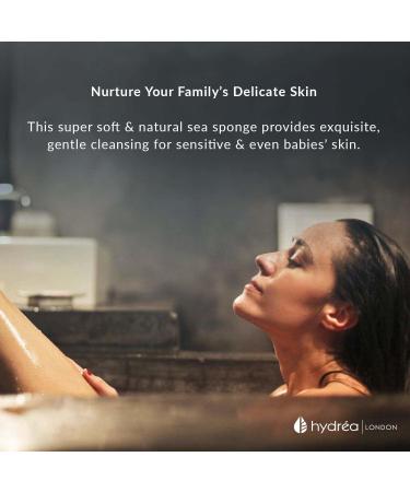 Hydrea London Natural Sea Sponge 5-5.5"- Premium Mediterranean Honeycomb Unbleached Natural Sponge for Bath and Shower for Adults Women Men Children and Baby - Buy Online on GoSupps.com