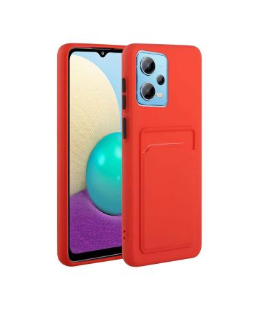 Tivenfezk Nadoli Silicone Case for Xiaomi Redmi Note 12 Pro 5G Ultra thin shockproof scratch -resistant Wallet soft TPU protective cover Mobile phone case with credit card holder Xiaomi Redmi Note 12 Pro 5g red