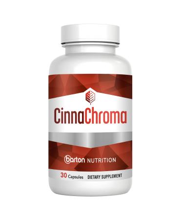 Barton Nutrition CinnaChroma Cinnamon Capsules - Cinnamon Extract Supplement with Chromium Picolinate and Vanadium - 30 Capsules - with VIT D3 and K2 to Support Metabolism and Cardiovascular Health