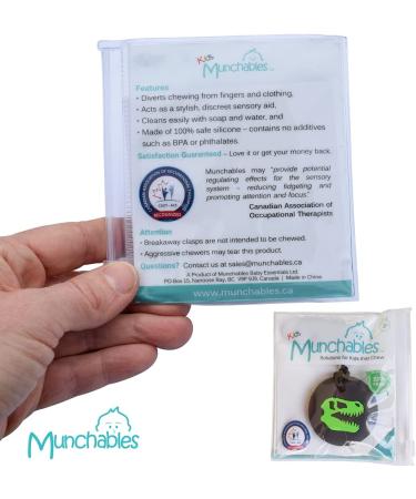 Munchables Dino Skull Sensory Chew Necklace - Chewy Fidget Toy for Adults & Kids (Green) - Buy Online on GoSupps.com