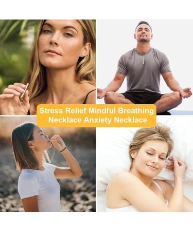 Stress Relief Mindful Breathing Necklace Anxiety Relief Necklace Breathing Exercise Device for Meditation Relaxation Calming Panic Slowing The Breath with 3* Anxiety Spinning Ring 1 - Buy Online on GoSupps.com