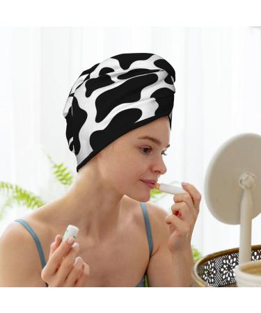 Buy Cow Print Microfiber Hair Towel | Soft Absorbent Quick Dry Wrap for Long Curly Hair - Buy Online on GoSupps.com
