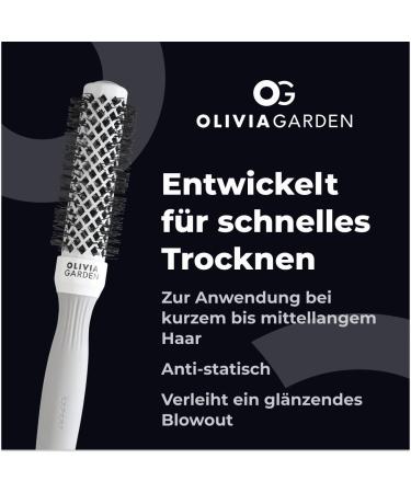 Olivia Garden Expert Blowout Shine Hairbrush - White & Grey 25 | International Shipping Available - Buy Online on GoSupps.com
