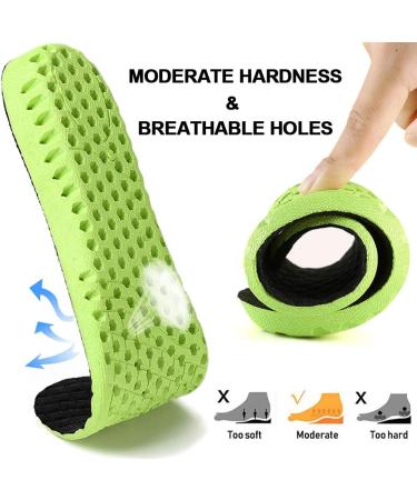 Ailaka Elastic Shock Absorbing Height Increasing Sports Insoles | Soft Breathable Orthotic Inserts for Men & Women | Green, 3cm Heel | Sizes 8-12 M US Women/7-10 M US Men - Buy Online on GoSupps.com