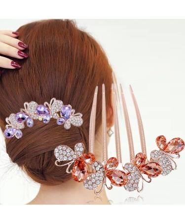4-Piece Vintage Butterfly Hair Accessories | Crystal Bead Headdress for Women & Girls - Buy Online on GoSupps.com