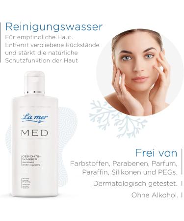 La mer Cosmetics AG La mer MED Facial Water Mild skinfriendly facial water for sensitive and dry skin Gently removes residual residue Cleansing and care Does not contain alcohol 200 ml - Buy Online on GoSupps.com