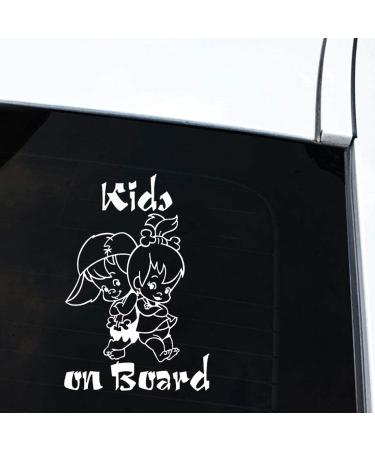 Kids on Board Cute Cartoon Reflective Car Sticker - Safe & Fun Black Design for Family Vehicles - Buy Online on GoSupps.com