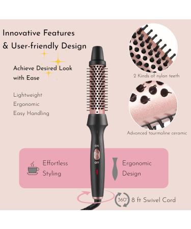 1 1/4 Inch Ceramic Tourmaline Curling Iron Brush - Dual Voltage Travel Tool for Long & Medium Hair - Black - Buy Online on GoSupps.com