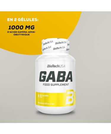 BioTechUSA GABA Dietary Supplement Capsules with Gamma Aminobutyric Acid 60 Capsules - Buy Online on GoSupps.com