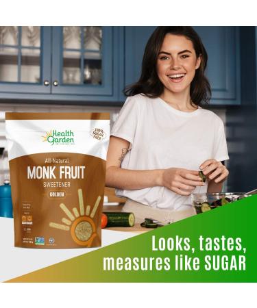 Health Garden Monk Fruit Sweetener Golden 3 lbs - Non GMO, Gluten Free, Sugar Substitute - Kosher & Keto Friendly - Buy Online on GoSupps.com