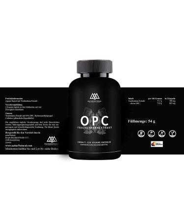 OPC Grape Seed Extract 120 Capsules | 95% Pure OPC | Vegan & Lab Tested from French Grapes | Produced in Germany - Shop Now! - Buy Online on GoSupps.com