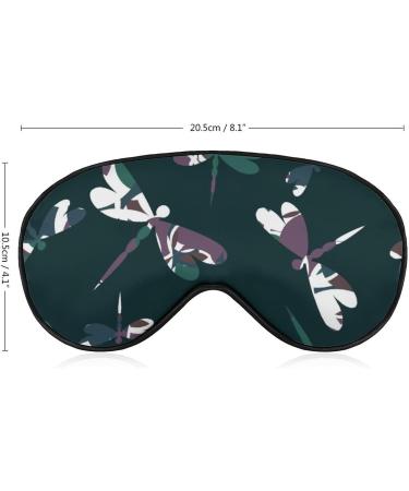 Camouflage Dragonfly Pattern Sleep Mask - Adjustable Strap, Blocks Light, Ideal for Night Travel and Nap - Men Women - Buy Online on GoSupps.com