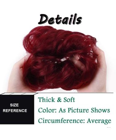 Thick Dark Red Hair Donut Scrunchie - Updo Hairpiece for Wavy/Curly Hair - Buy Online on GoSupps.com