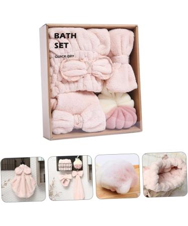 Baluue 3 Sets Dry Hair Towel Set Home Shower Ball Esponjas Para El Cuerpo Bath Ball Pink Twisted Yarn - Buy Online on GoSupps.com