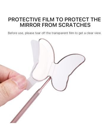 Miuffue Butterfly Lash Mirror - Stainless Steel Detachable Cute Pink Makeup Mirror for Lash Extensions - Buy Online on GoSupps.com