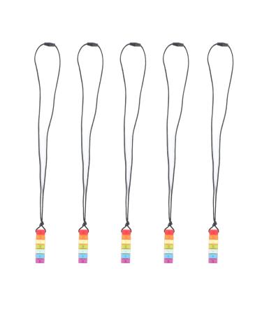 Newborn Sensory Chew Pendant Soft Silicone Low Temperature Resistant Gum Massage Teether Necklace Colorful Reduce Finger Sucking for (Orange) - Buy Online on GoSupps.com