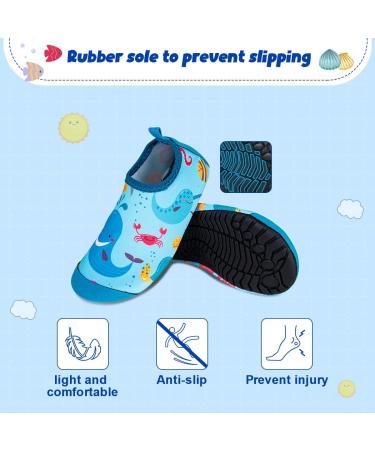 Blue Whale Kids Beach Swim Shoes - Non-Slip Aqua Socks for Boys and Girls 7/7.5 UK Child - Quick Dry Water Sport Shoes for Pool, Surfing, Yoga and Garden - Buy Online on GoSupps.com