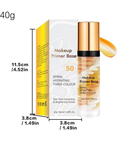  G n rique Moisturizing Primer Brightening Primer Face Makeup Isolation Cream Color Corrector Primer with 3 Colors Concealer Makeup Base Oil Control Primer for Face 1.4 Fl.oz Primer Makeup Base Primer  - Buy Online on GoSupps.com