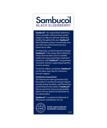 Sambucol Black Elderberry Syrup with Vitamin C & Zinc - Immune Support - 4 fl oz - Buy Online on GoSupps.com