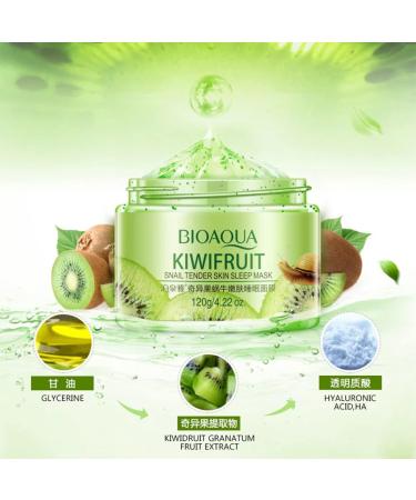 BIOAQUA Mineral Mask with Fresh Tender Snail Extract - 120g Kiwifruit | Nourishing & Moisturizing Skincare for All Skin Types - International Shipping Available - Buy Online on GoSupps.com