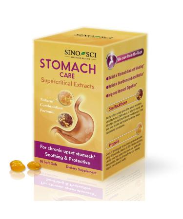 Sino-Sci Stomach Care - Stomach Relief of Stomach Gas and Bloating Stomach Digestion Relieve Heartburn and Acid Reflux 30 Counts