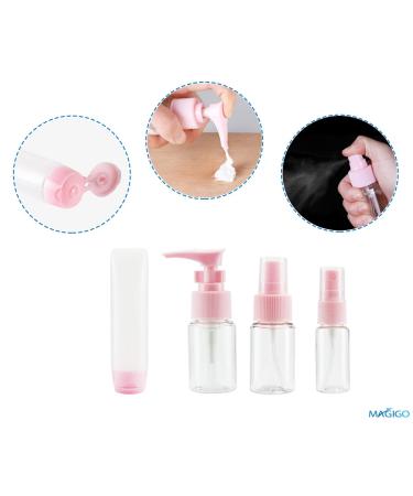 16 Pack MAGIGO Pink Toiletries Travel Bottle Set | TSA Approved Leak Proof Airline Carry-On for Women - Buy Online on GoSupps.com
