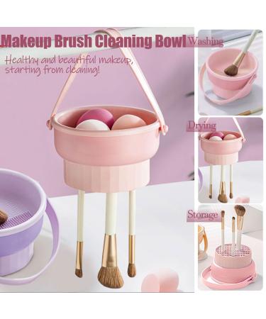 3-in-1 Makeup Brush Cleaning Mat & Silicone Cleaner | Professional Makeup Brush Cleaner - Pink 150ml - Buy Online on GoSupps.com