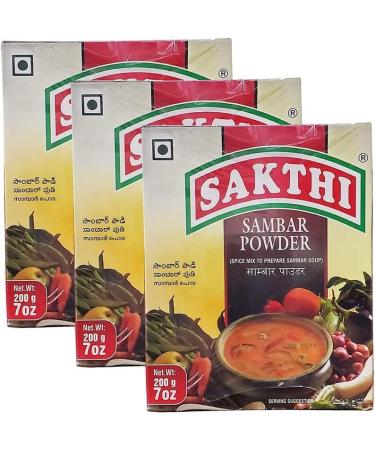 Seelans Superstore Sakthi Sambar Powder | Sakthi Masala | Sambar Powder 200 grams | Indian Origin | Pack of 3