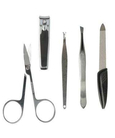 Claus's 5-Part Manicure Set with Etui - Nail Scissors Files Tweezers & More | Carbon & Stainless Steel | International Shipping - Buy Online on GoSupps.com
