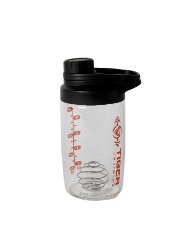 Tiger Training Cleanshake the Original Odor Free Glass Protein Shaker Bottle 700ml - Dishwasher Safe - No More Bad Smells - Easy Clean - Mixer Ball Included - BPA Free - Matt Black and Orange