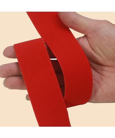 1 1/2 Inch Red Knit Elastic Band - 10 Yards Double-Side Twill Woven Heavy Stretch Elastic Spool for Sewing - Ideal for Pants, Waistbands, Wigs, Skirts, Crafts - Red Color - Buy Online on GoSupps.com