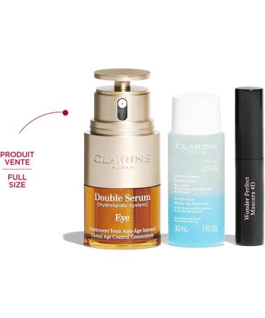 Clarins Gift Set | Double Serum Eye Collection 53ml | Worth 76 | Contains Double Serum Eye 20ml Instant Eye Make Up Remover 30ml Wonder Perfect Mascara 4D 01 Black 3ml | For Smooth Bright Eyes - Buy Online on GoSupps.com