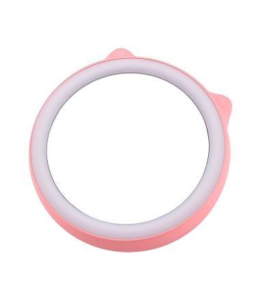 Jeenuuder 5200MAh Portable Mini Mobile Power Portable Mirror Wireless USB Charging with LED Lighting Mini Vanity Mirror Compact Travel Sensing Lighting-Pink