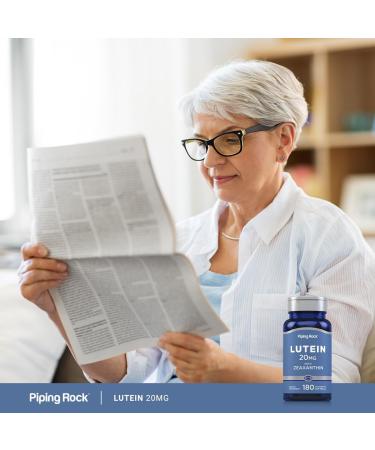 Piping Rock Lutein and Zeaxanthin Supplement | 20mg | 180 Softgels | from Marigold Extract | Non-GMO Gluten Free - Buy Online on GoSupps.com