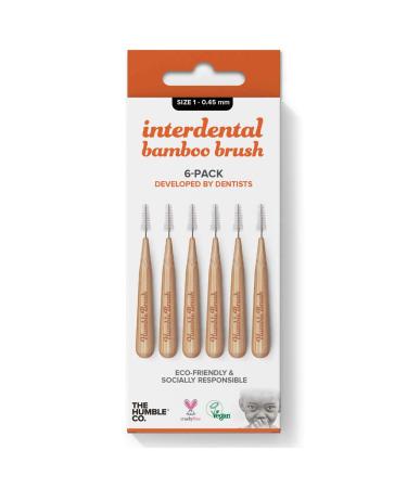 Humble Interdental Brush Bamboo Interdental Brushes - Size 1-0.45 mm - orange - Pack of 4 (4 x 6 pcs.)