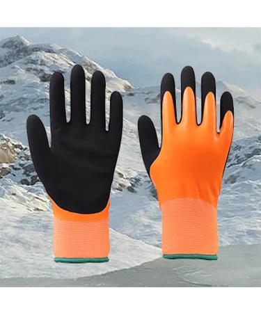 FINPAN Latex Gloves Waterproof Wear-resistant Double Shell Garden Construction Farm Warm Winter Gloves Dishwashing Gloves Medium Light gray - Buy Online on GoSupps.com