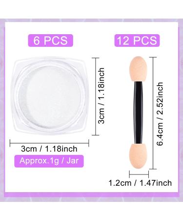 Kiiwah 6 Jar Nail Art Chrome Nail Powder Set Pearl Shell Nail Glitter Powder Mirror Effect for Nail Art Design Decoration - Buy Online on GoSupps.com